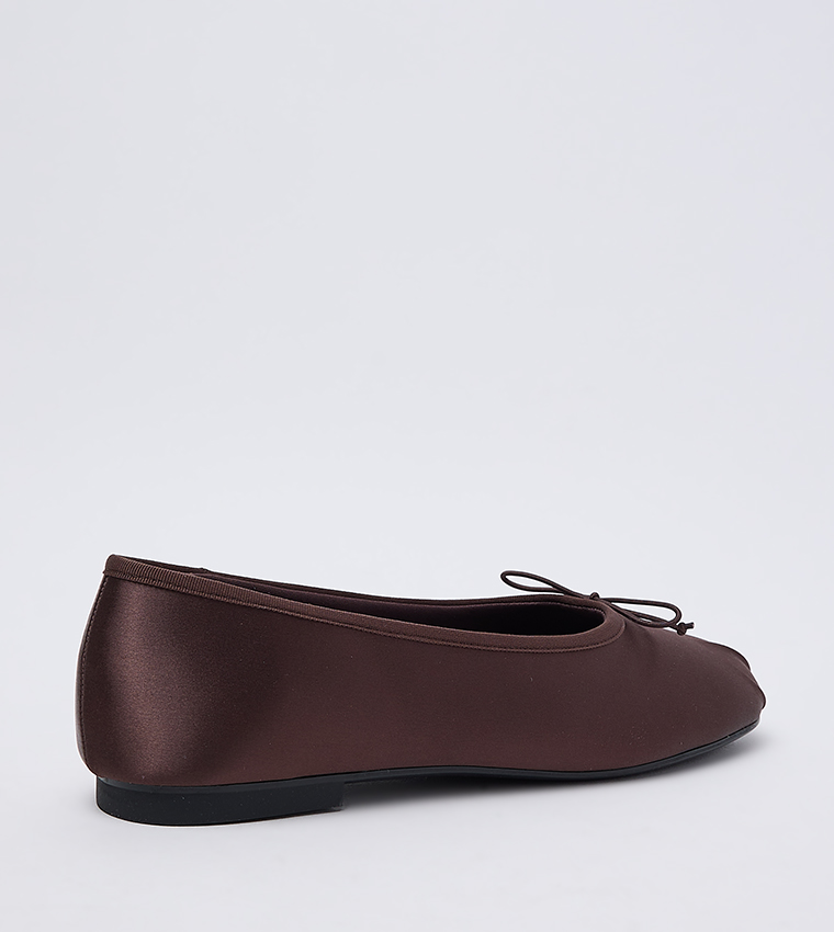 Satin Bow Detail Ballerinas