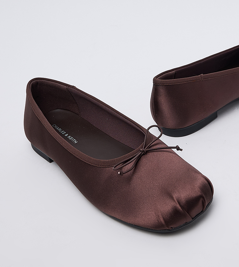 Satin Bow Detail Ballerinas