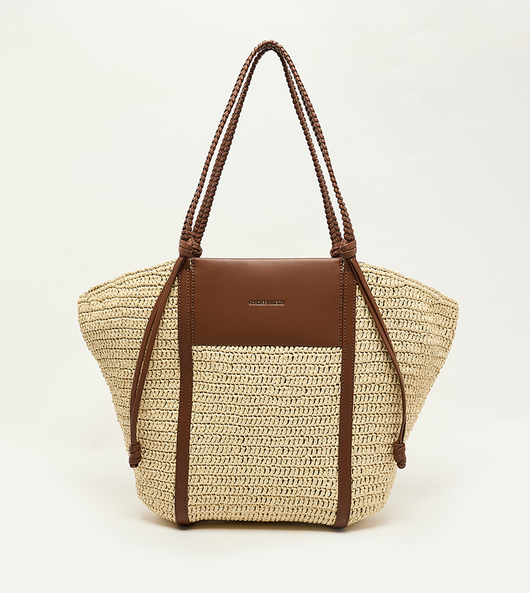 SHALIA Raffia Tote Bag