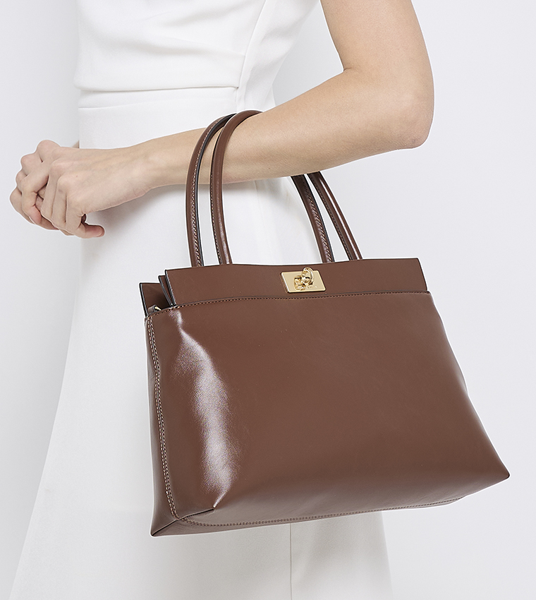 LENNIE Textured Satchel Bag
