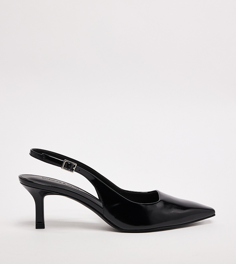 Buy Charles & Keith Textured Pointed Toe Slingback Pumps In