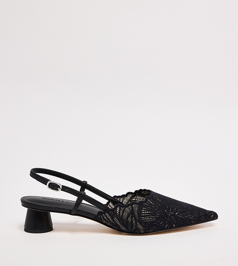 Meja Floral Pointed Toe Slingback Pumps