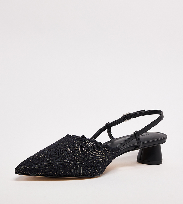 Meja Floral Pointed Toe Slingback Pumps