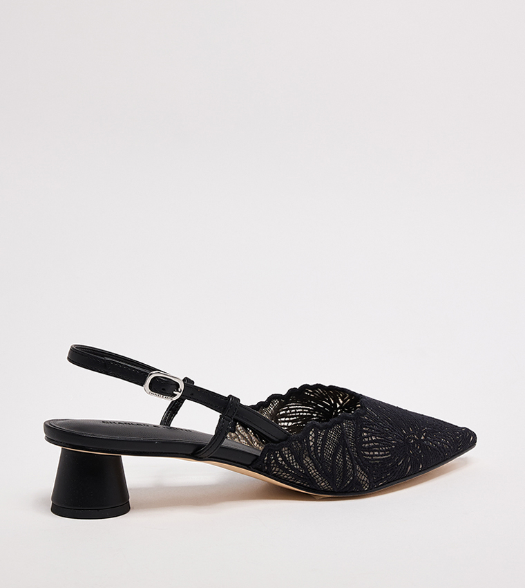 Meja Floral Pointed Toe Slingback Pumps