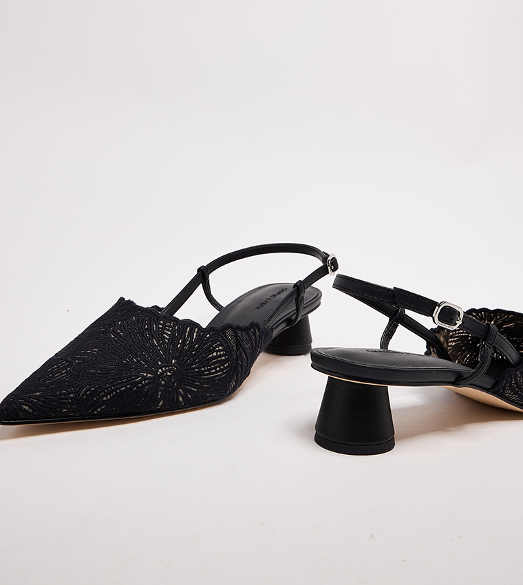 Meja Floral Pointed Toe Slingback Pumps