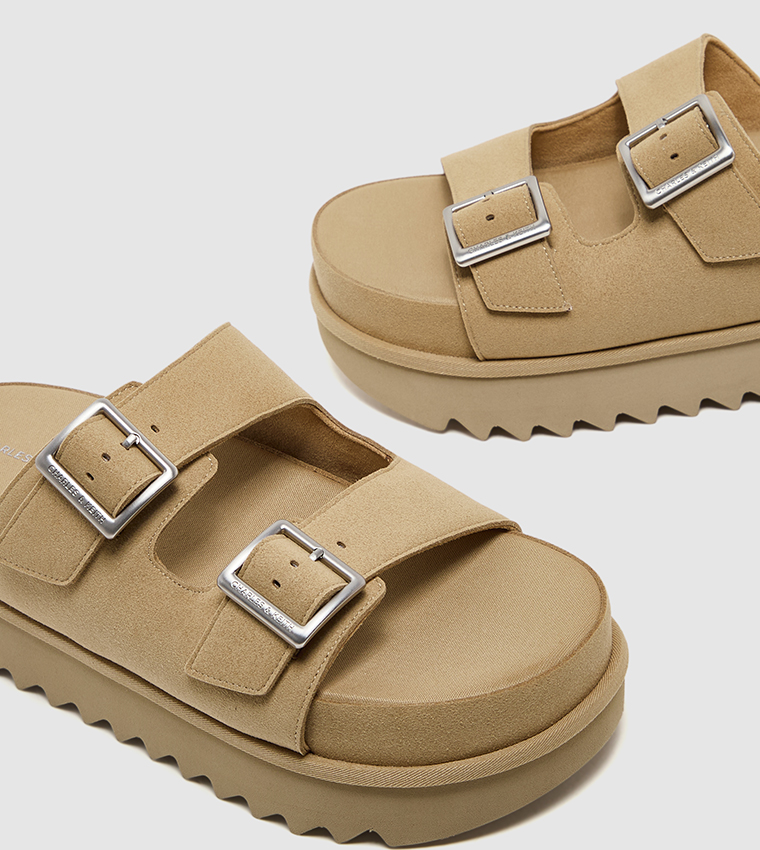 Buckled Double Strap Platform Sandals