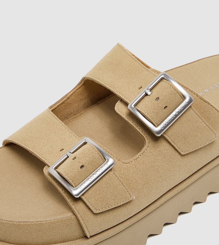 Buckled Double Strap Platform Sandals