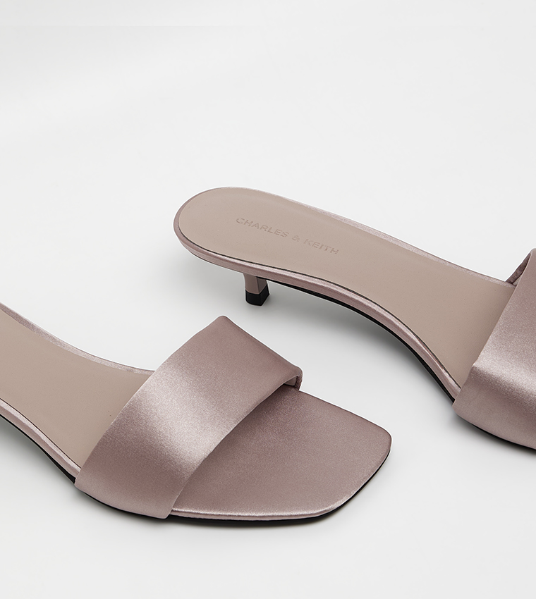 SUSIE Satin Kitten-Heel Sandals