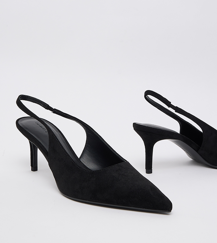 KAIA Faux Suede Pointed Toe Slingback Pumps 