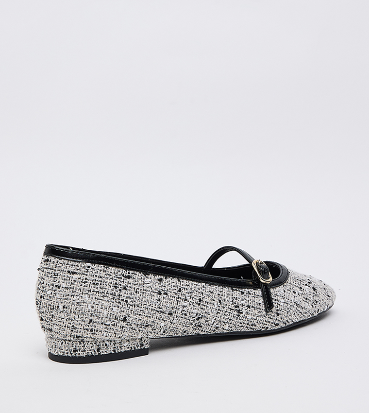Tweed Contrast Trim Mary Janes