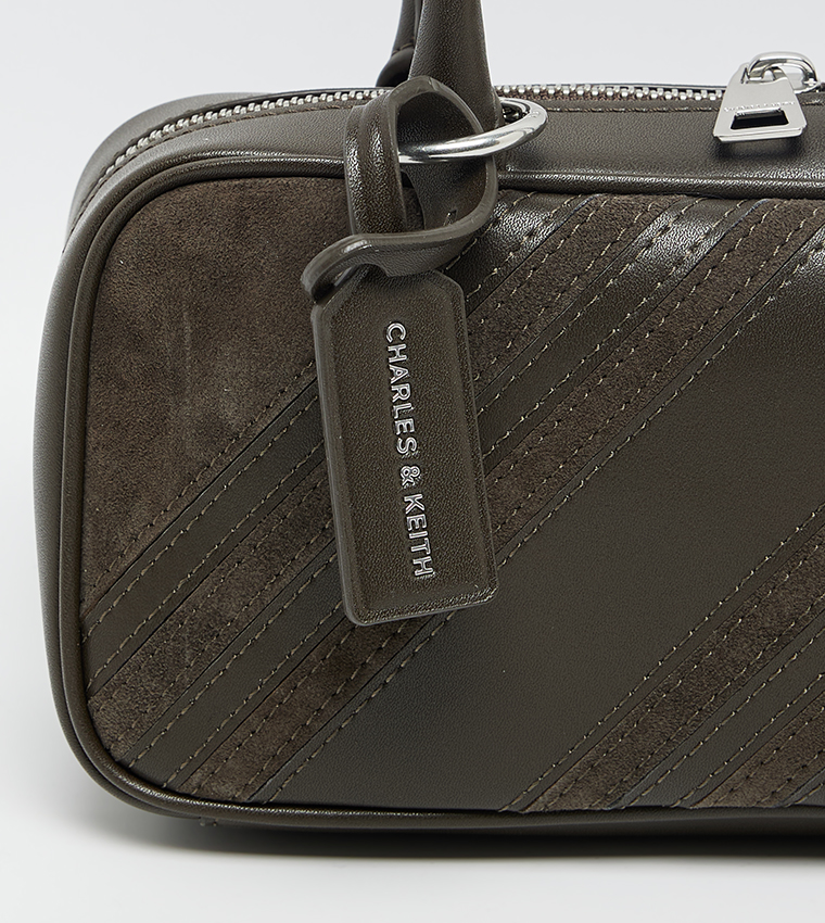 ZEYA Recycled Suede Striped Shoulder Bag