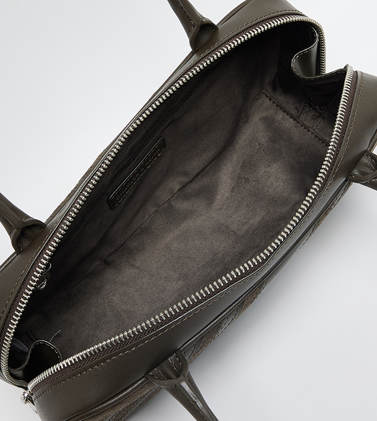 ZEYA Recycled Suede Striped Shoulder Bag