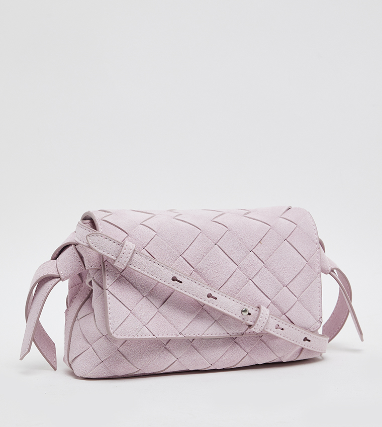 IVETTE Recycled Suede Woven Crossbody Bag