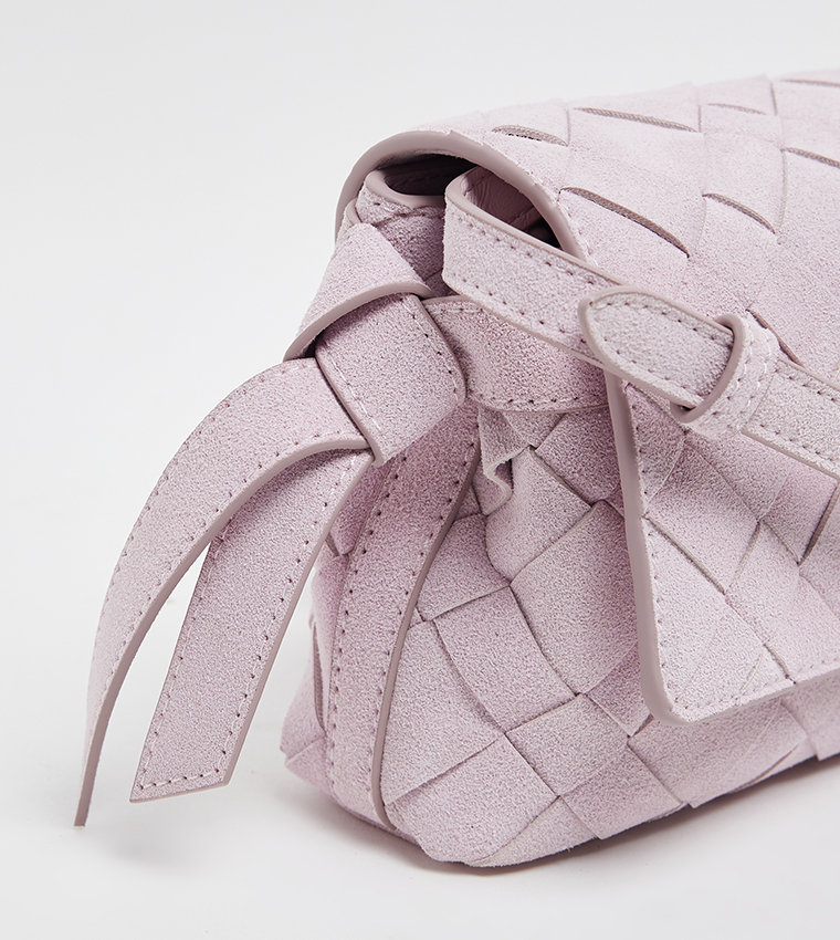 IVETTE Recycled Suede Woven Crossbody Bag