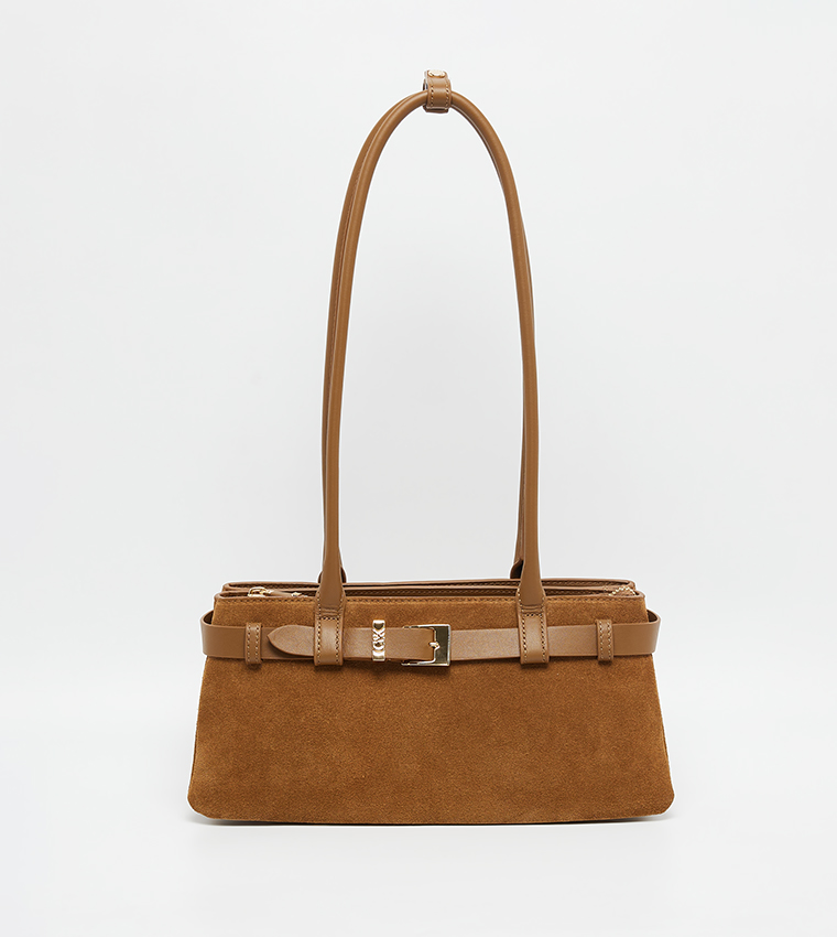 JODY Suede Belted Shoulder Bag