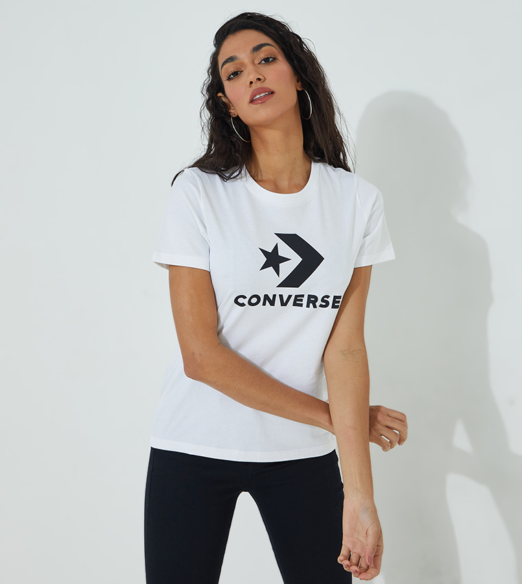 Buy Converse Printed Regular Fit T Shirt In White 6thStreet Oman