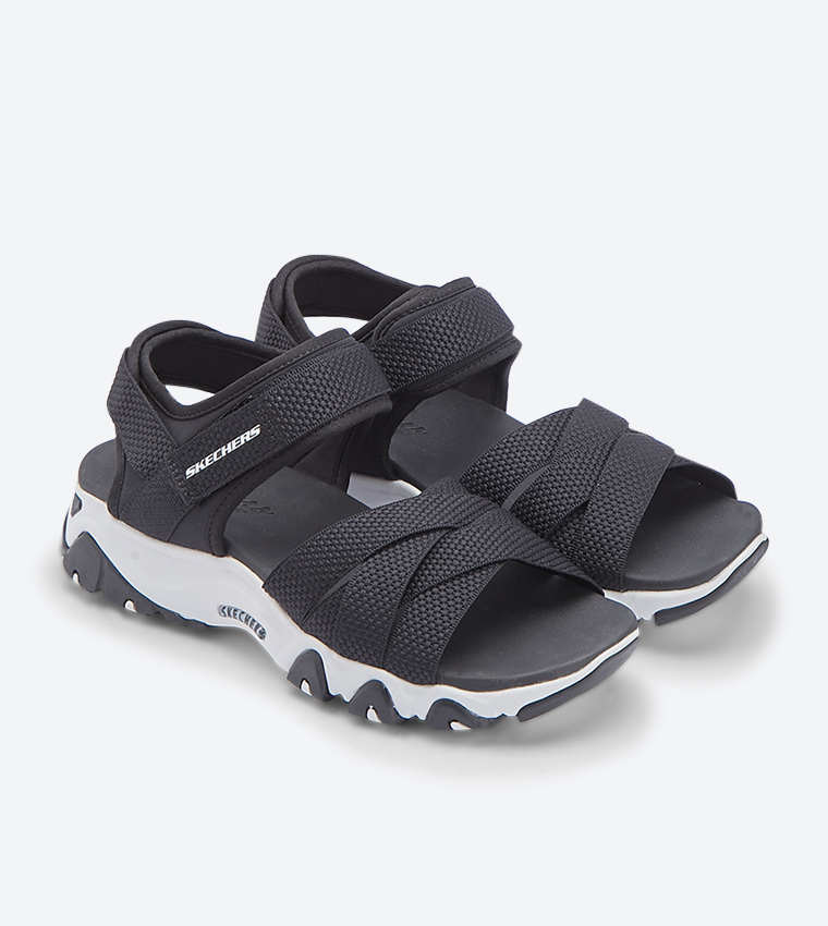 Buy Skechers D Lites 2.0 Twist Tied Velcro Closure Sandals Black In Black 6thStreet Bahrain