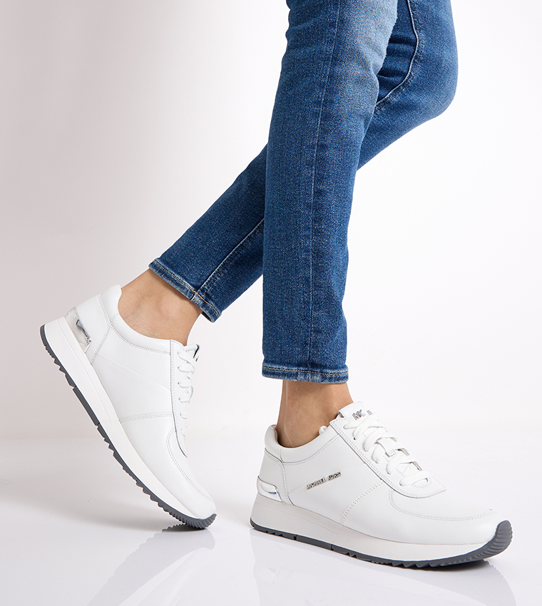 Buy Michael Kors ALLIE Logo Printed Lace Up Sneakers In White 6thStreet Kuwait