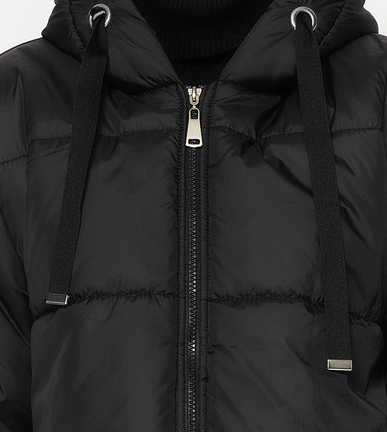 Oversized fleece puffer jacket discount