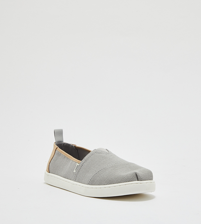 Mens grey canvas slip on shoes deals