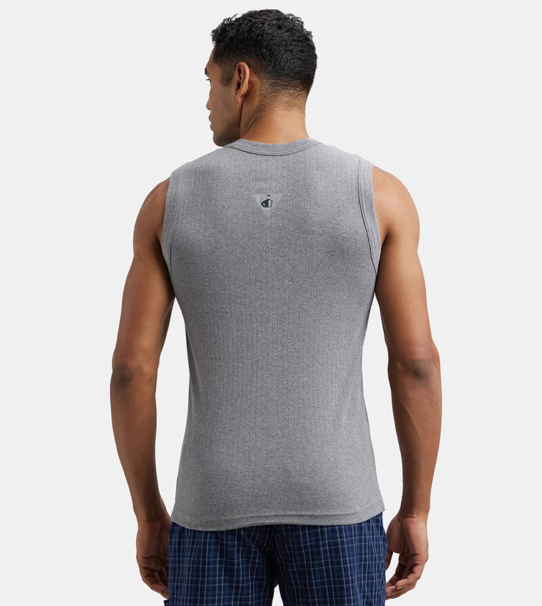 Buy Jockey Logo Detail Ribbed Tank Top In Grey 6thStreet UAE