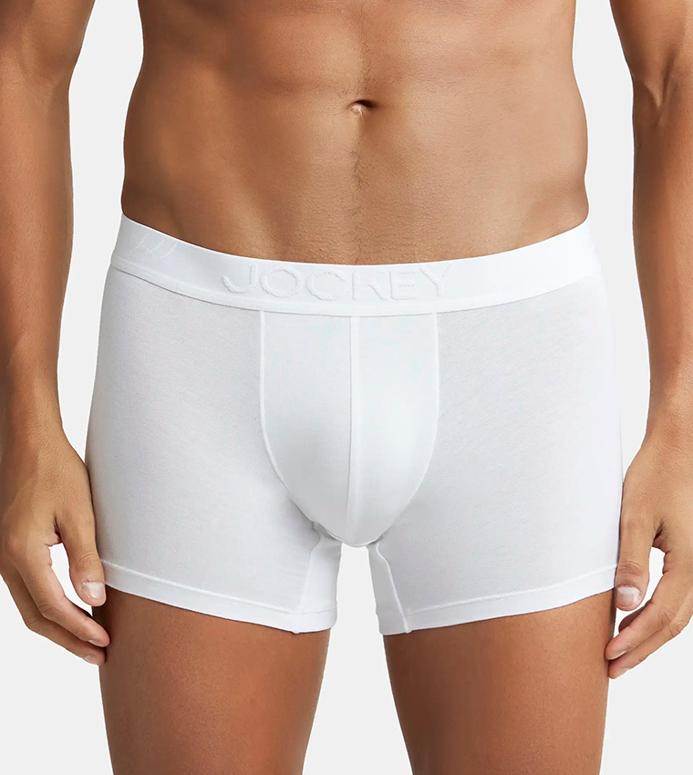 Buy Jockey International Collection Logo Waistband Trunk In White