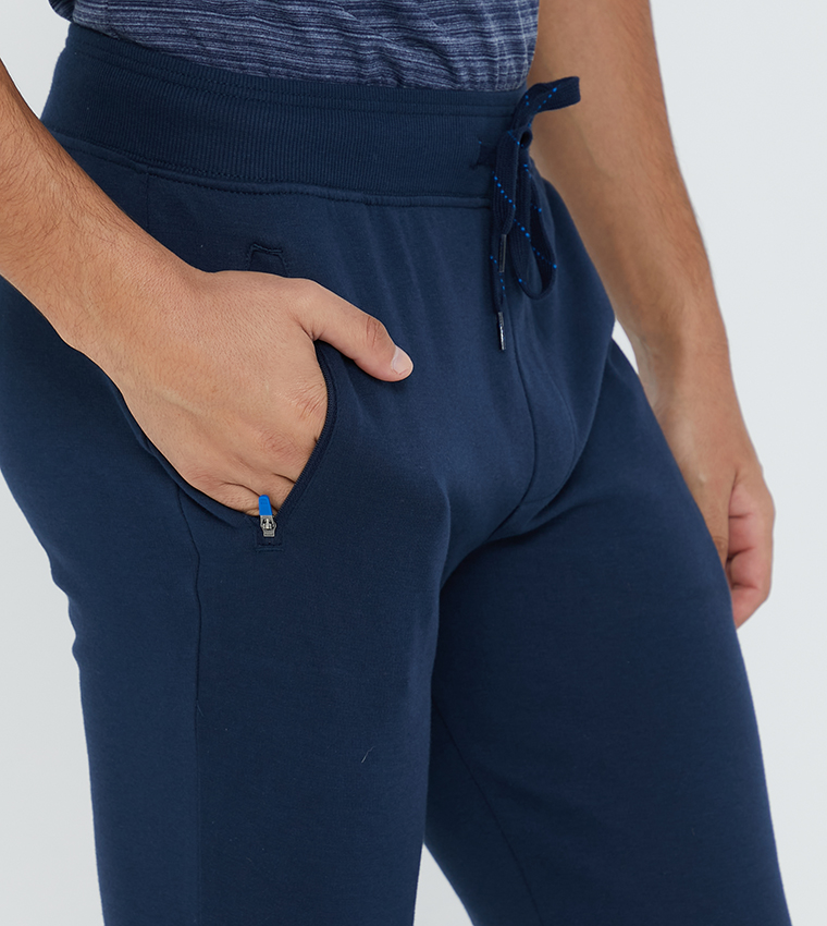 Athleisure-Mens Strait fit Track Pants-Navy