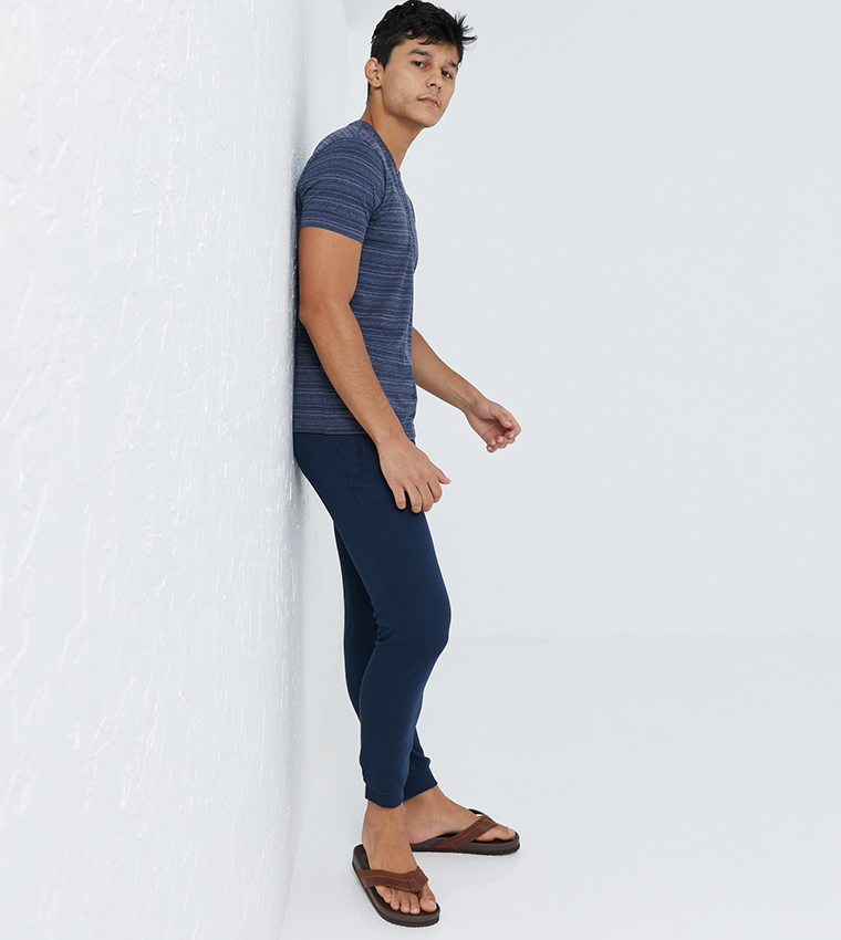 Athleisure-Mens Strait fit Track Pants-Navy