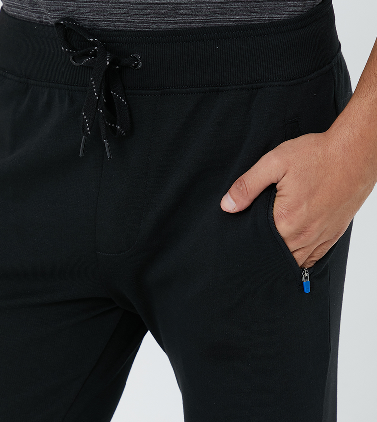 Athleisure-Mens Strait fit Track Pants-Black