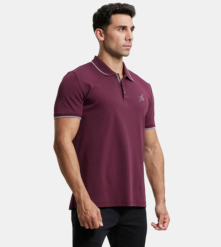 Contrast Tipping Short Sleeves Polo T-Shirt