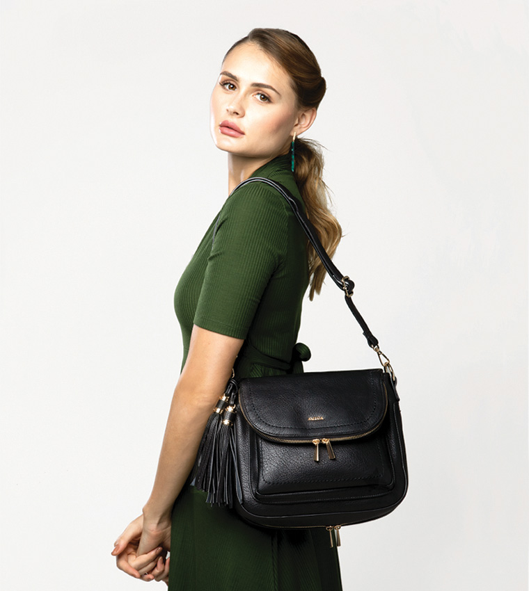 Crossbody Vintage Bag With Tassels