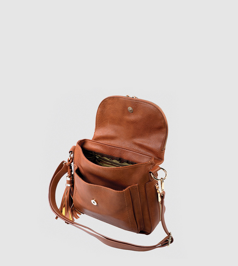 Crossbody Vintage Bag With Tassels