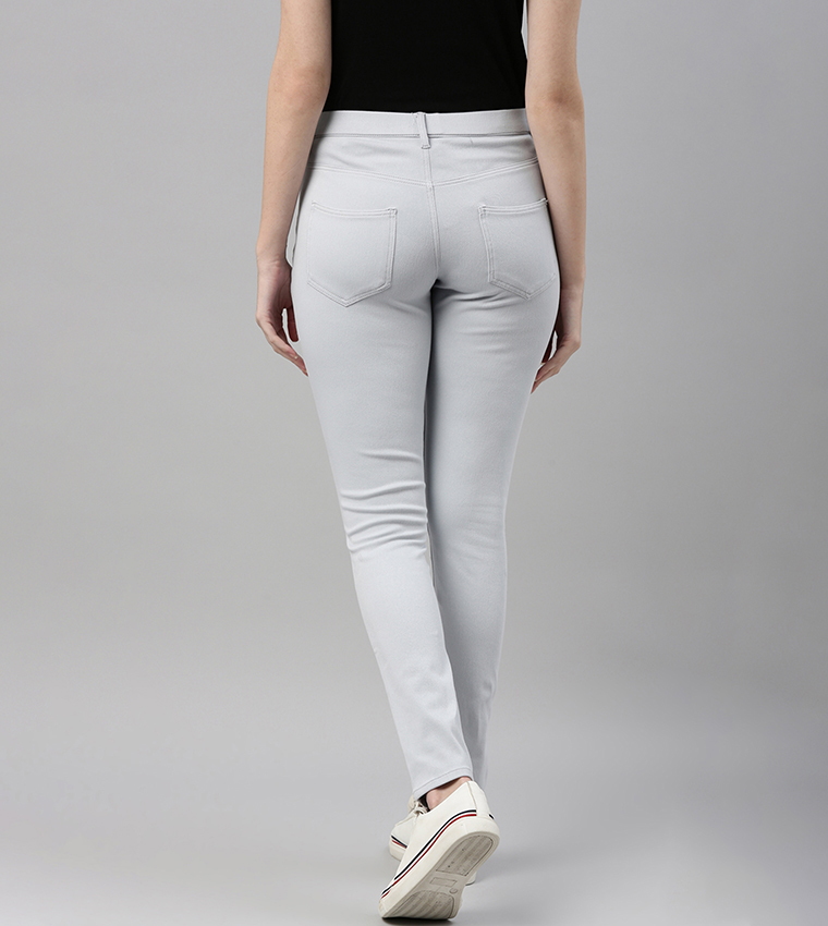 Solid Skinny Fit Stretch Jeggings