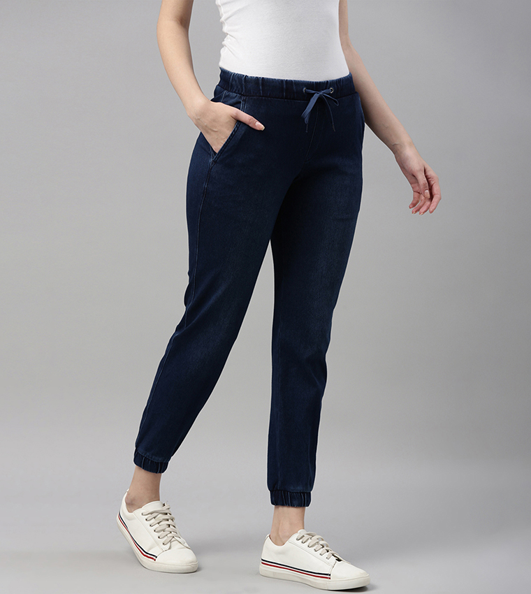 Solid Jogger Jeans