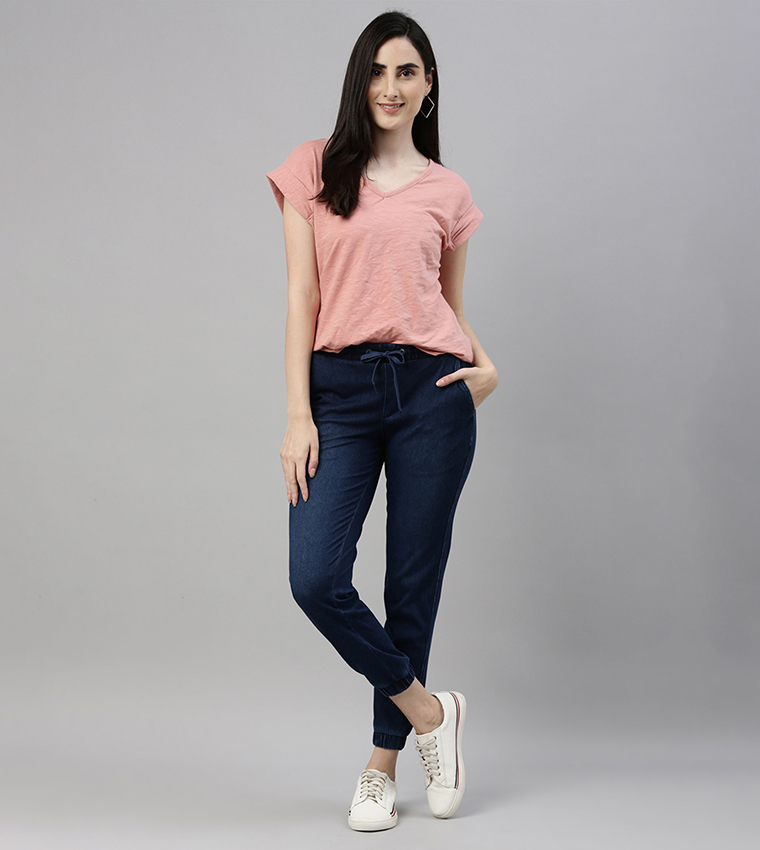 Solid Jogger Jeans