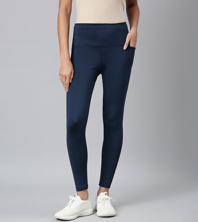 Solid High Rise Nylon Active Tights