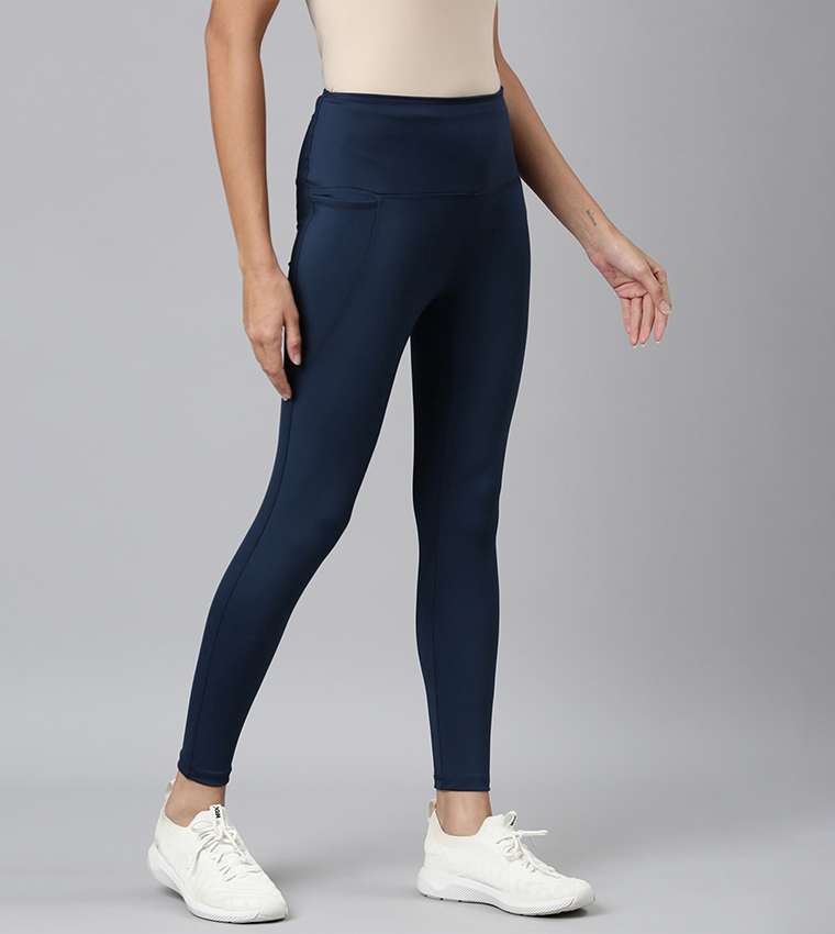 Solid High Rise Nylon Active Tights