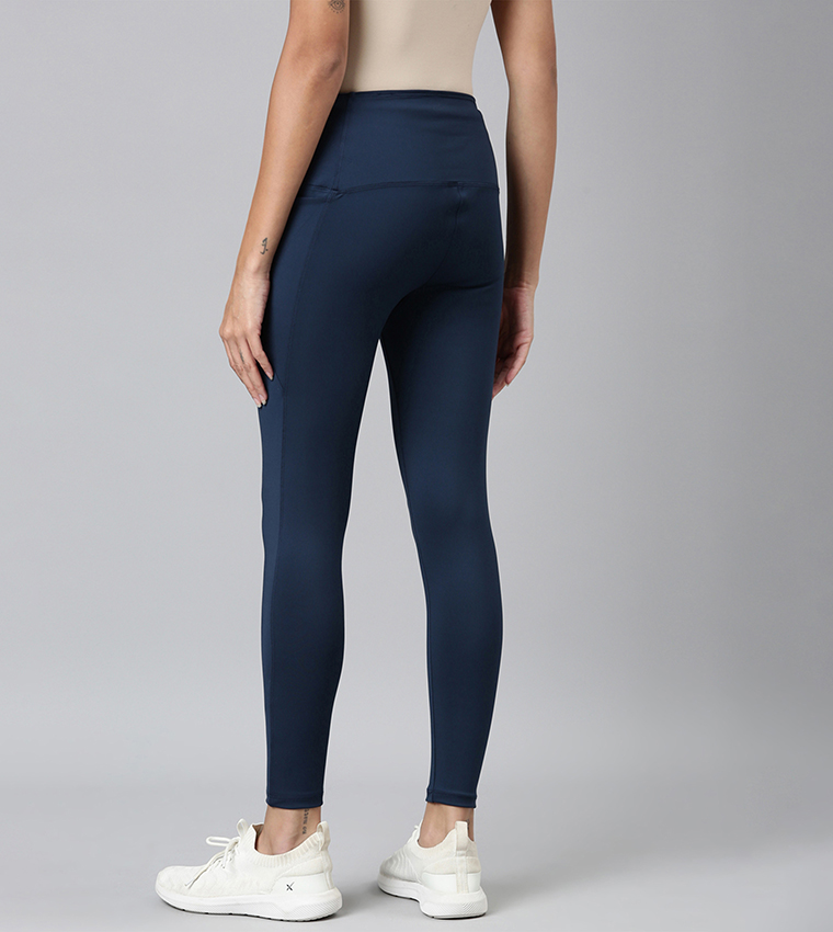Solid High Rise Nylon Active Tights