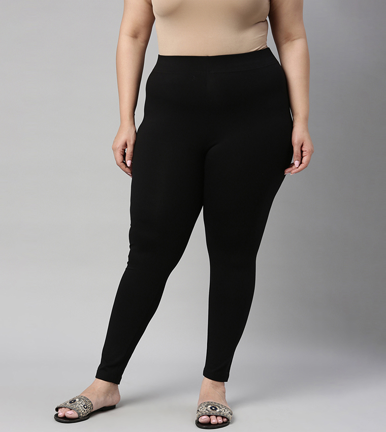 Solid Slim Fit Ankle Length Leggings - Tall