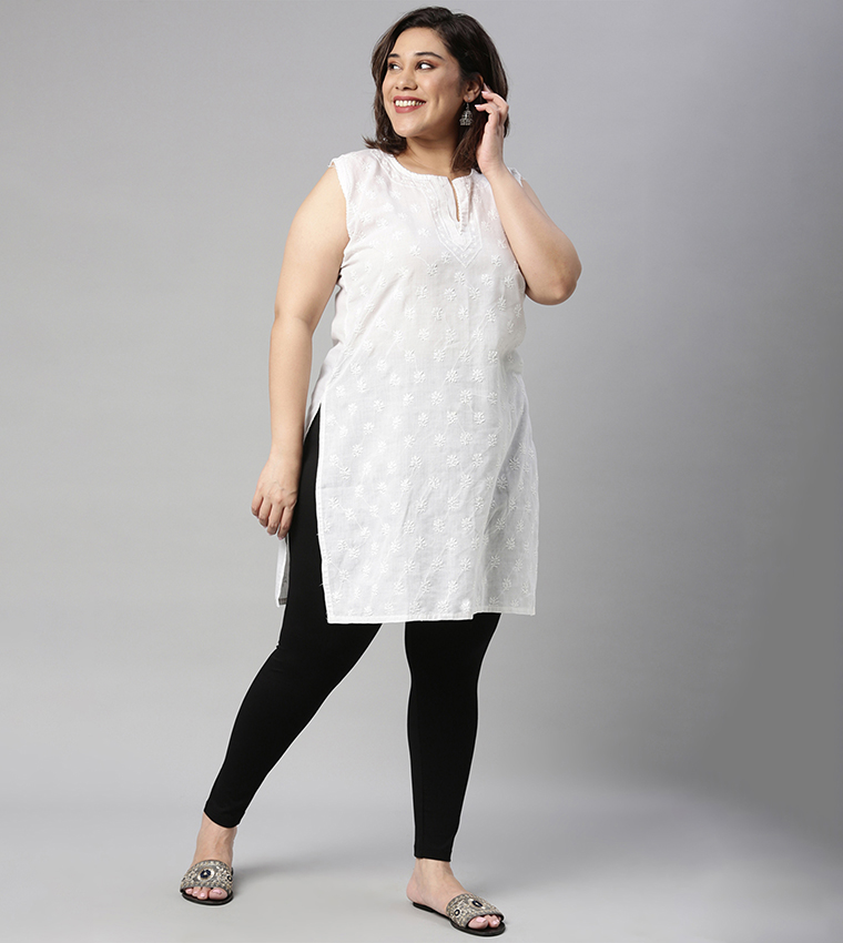 Solid Slim Fit Ankle Length Leggings - Tall