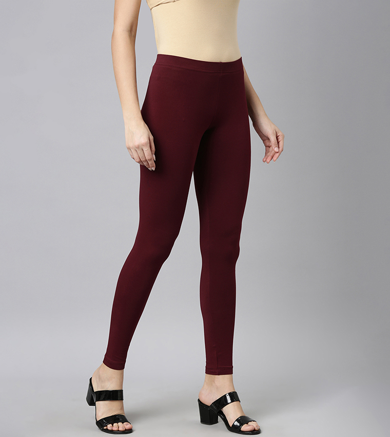 Solid Ankle Length Leggings