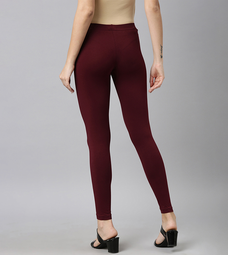 Solid Ankle Length Leggings