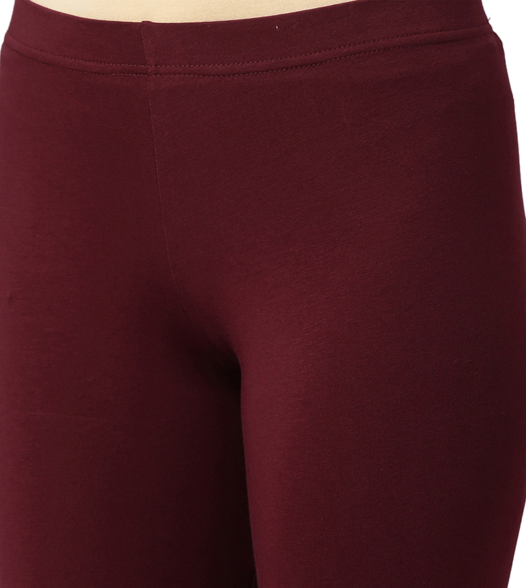 Solid Ankle Length Leggings