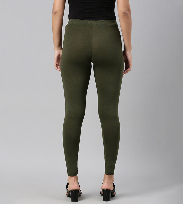 Solid Slim Fit Ankle Length Leggings - Tall