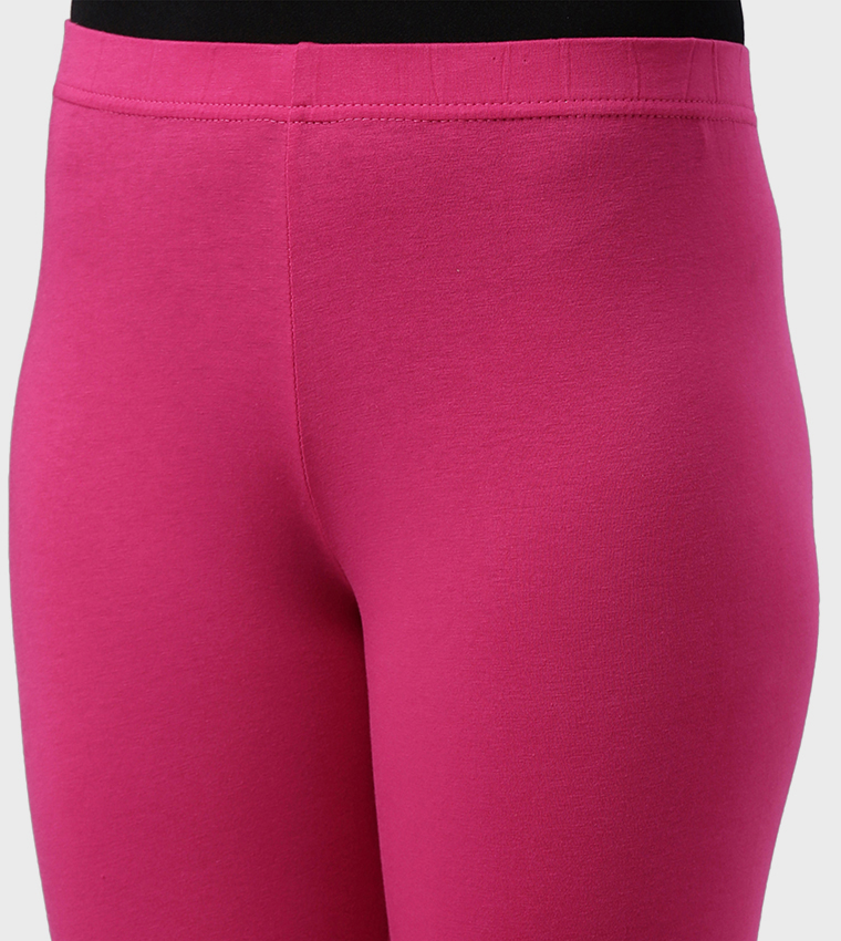Solid Slim Fit Ankle Length Leggings - Tall