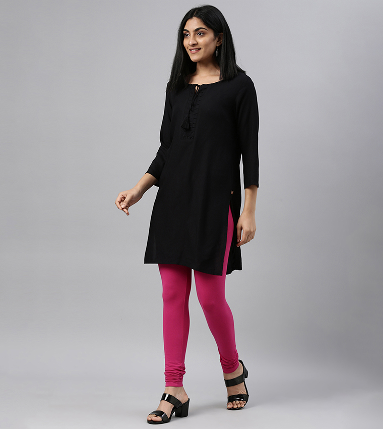 Solid Slim Fit Ankle Length Leggings - Tall