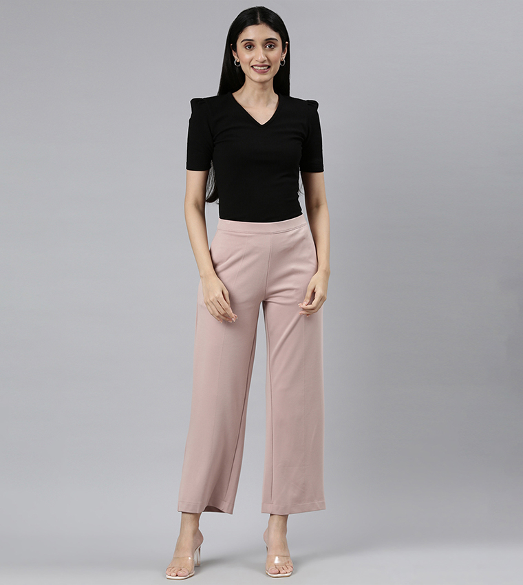 Solid Wide Leg Pants