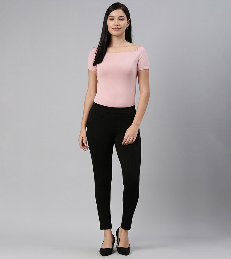 Elastic Waist Stretch Slim Fit Pants