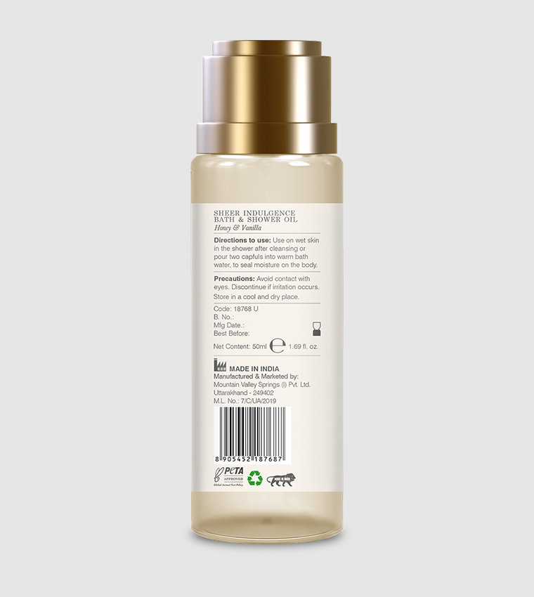Sheer Indulgence Bath and Shower Oil Honey & Vanilla, 50ml