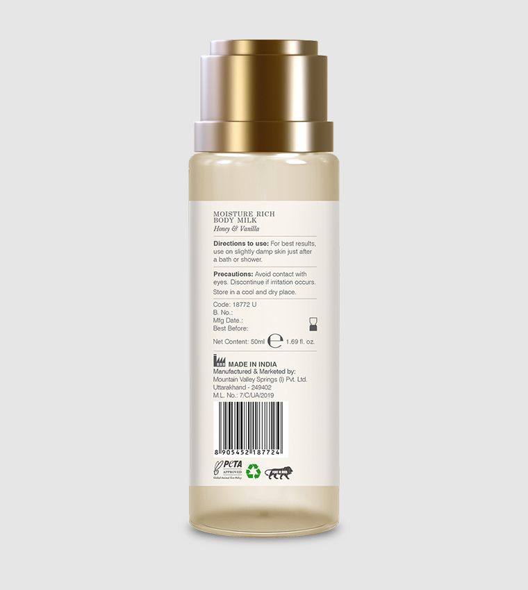 Moisture Rich Body Milk Honey & Vanilla, 50ml
